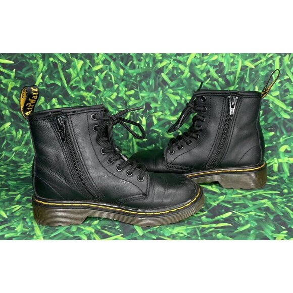 Dr. Martens 1460 J Black Leather Side Zip Ankle Combat Boots Toddler Size 12 US - Picture 4 of 8